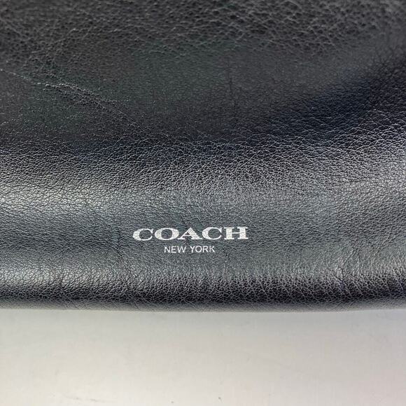 COACH Black Leather Bleecker Mini Riley Carryall Purse Crossbody Light Flaws OS - Picture 15 of 16